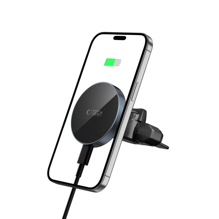 Bild 2, Tech-Protect Tech-Protect 15W Magnetisk MagSafe Laddare För Luftventil Svart