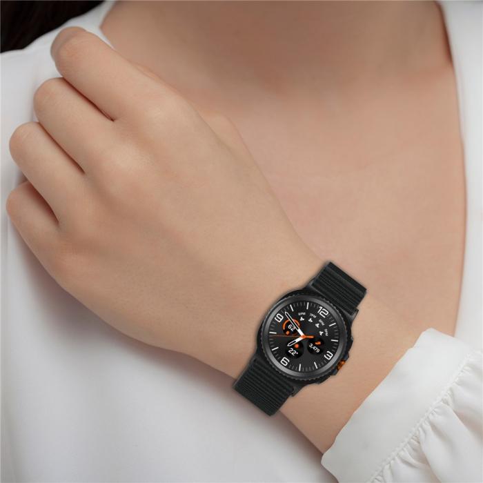 Bild 4,  Galaxy Watch 8 46/44/40 mm Armband Nylon Loop Militär Grön