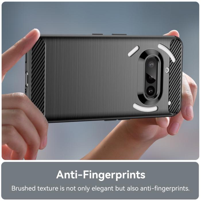 Bild 6,  Nothing Phone 3a Skal Borstad Stål Textur Svart