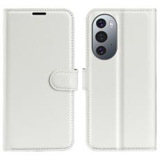  Motorola Edge 30 Pro Fodral Litchi Textur Vit