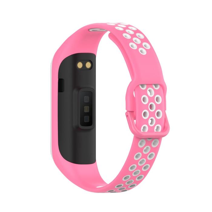 Bild 2,  Samsung Galaxy Fit 2 SM-R220 Armband Ihåligt Silikon Rosa/Vit