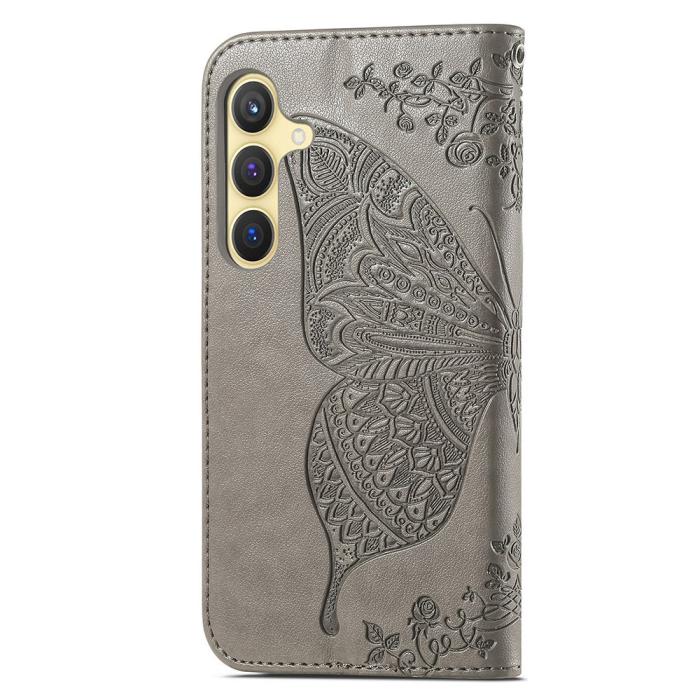 Bild 4,  Samsung Galaxy S24 Plus Fodral Big Butterfly Grå
