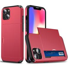  iPhone 15 Plus Skal Hybrid Med Kortfack R&ouml;d