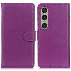  Sony Xperia 1 VI Litchi L&auml;der Fodral Lila