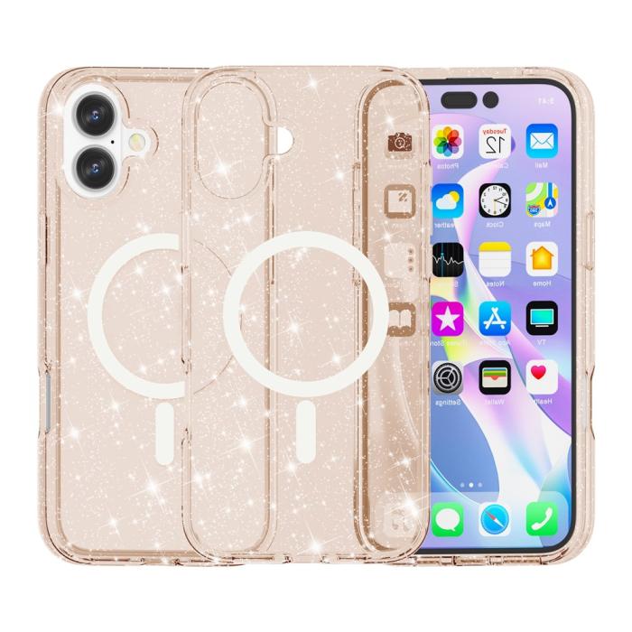 Bild 2,  iPhone 17 Skal MagSafe Hybrid Glitter Guld