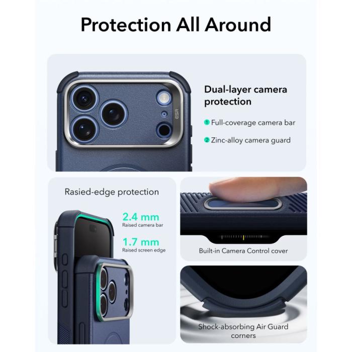 Bild 5, ESR ESR iPhone 18 Pro Max/17 Pro Max Skal MagSafe Cyber Tough Kickstand