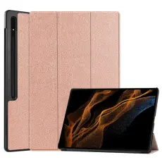  Samsung Galaxy Tab S9 Ultra Fodral Tri-Fold L&auml;der Ros&eacute;guld