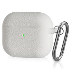  AirPods 3 Skal Silikon Litchi Textur Karbinhake Vit