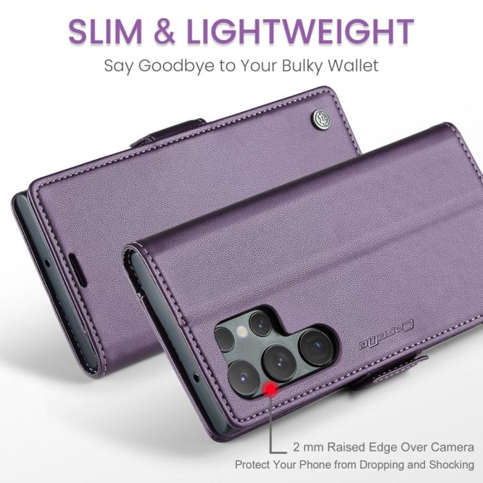 Bild 4, CASEME CASEME Galaxy S24 Ultra Fodral Slim Litchi Läder Lila