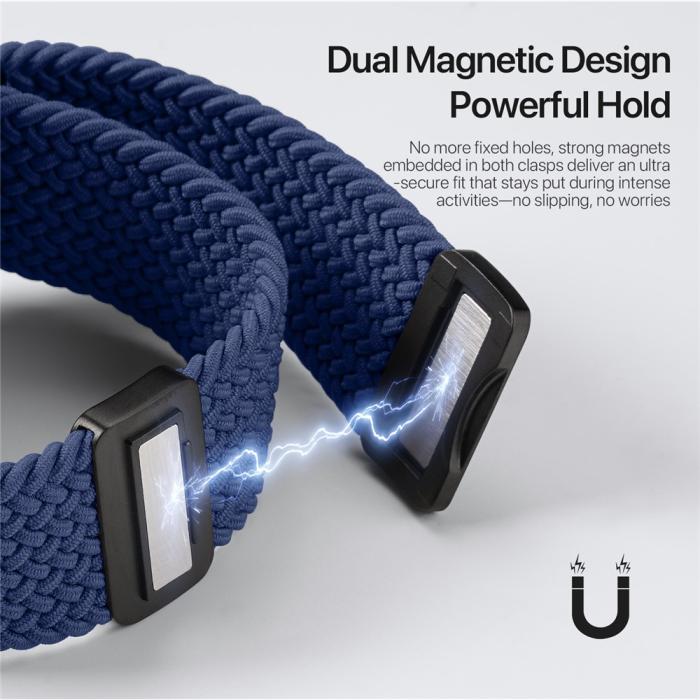 Bild 4, DUX DUCIS DUX DUCIS Apple Watch 42/44/45/46/49 mm Armband Flätat Mörk Blå