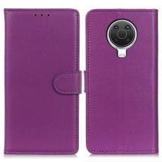  Nokia G10 / G20 Fodral Litchi L&auml;der Lila