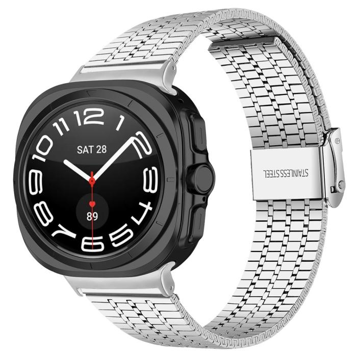 Bild 2,  Galaxy Watch 8 46/44/40 mm Armband Rostfritt Stål Silver