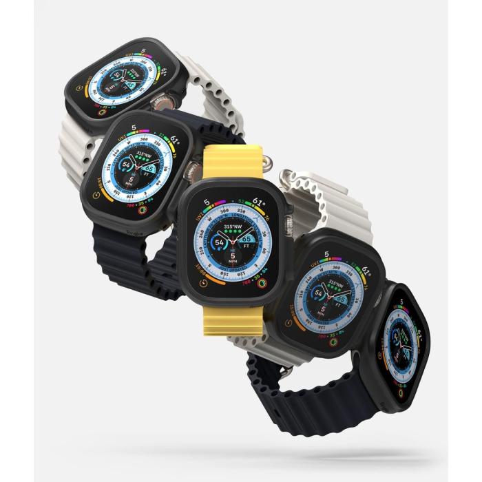 Bild 4, Ringke Ringke Apple Watch Ultra 49 mm 2-PACK Skal Slim Transparent/Svart