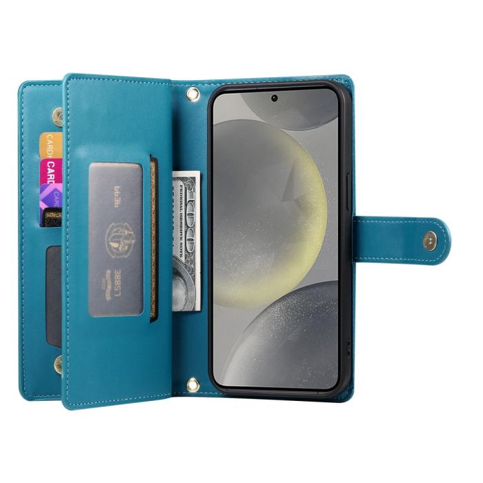 Bild 2,  Samsung Galaxy S25 Fodral Multifunktionell Läder Blå