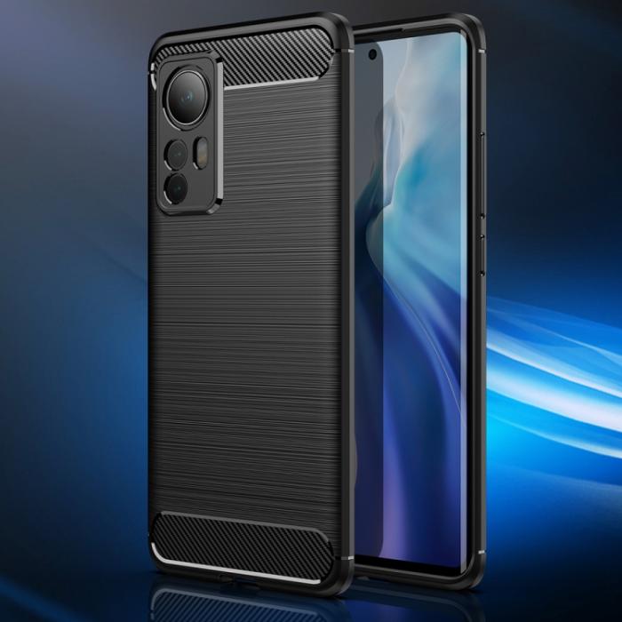 Bild 2,  Xiaomi 12 Skal Borstad Stål Textur Blå