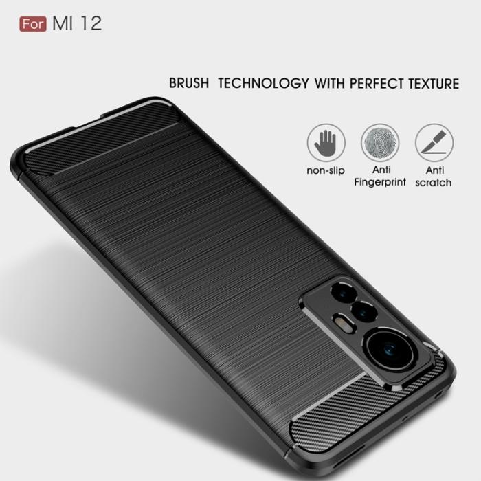Bild 4,  Xiaomi 12 Skal Borstad Stål Textur Blå