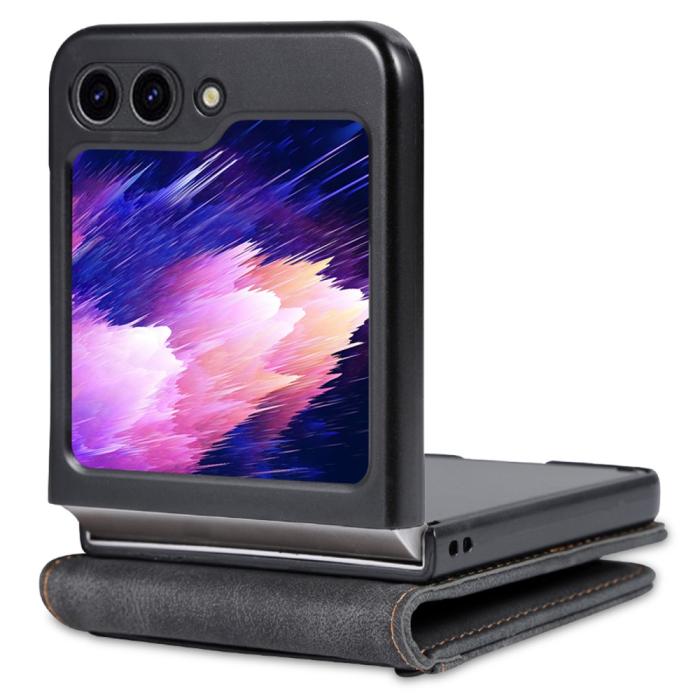 Bild 2, AZNS AZNS Galaxy Z Flip 6 / 7 FE Fodral Läder Svart
