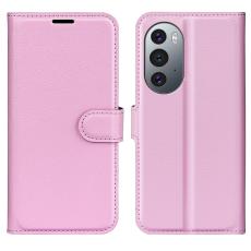  Motorola Edge 30 Pro Fodral Litchi Textur Ljus Rosa