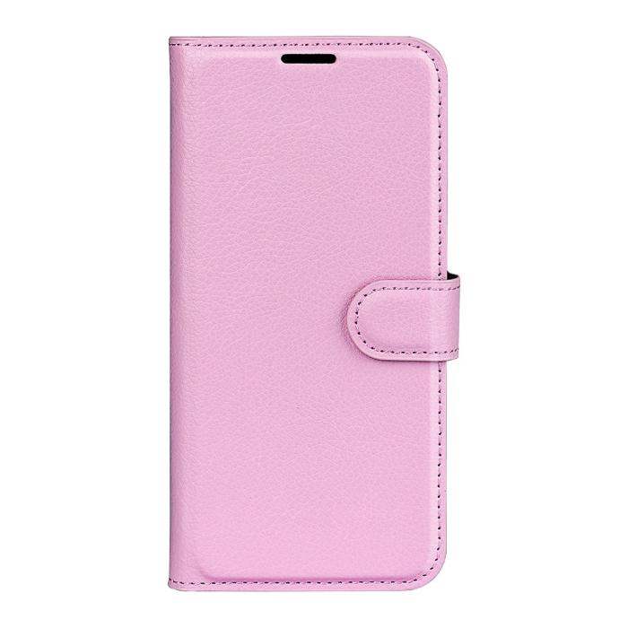 Bild 2,  Motorola Edge 30 Pro Fodral Litchi Textur Ljus Rosa