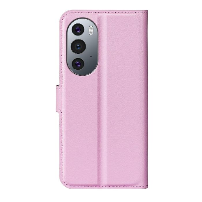 Bild 3,  Motorola Edge 30 Pro Fodral Litchi Textur Ljus Rosa
