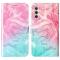  Samsung Galaxy S25 FE Fodral Med Tryck Rosa / Grön Marmor
