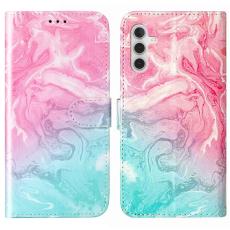  Samsung Galaxy S25 FE Fodral Med Tryck Rosa / Gr&ouml;n Marmor