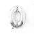  Sifferballong Nummer 0 70 cm Silver