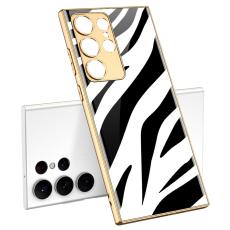GKK GKK Galaxy S24 Ultra Skal H&auml;rdat Glas Electroplate Zebra