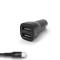 Gear GEAR Billaddare 2xUSB 3.4A USB-C Kabel 1m Svart