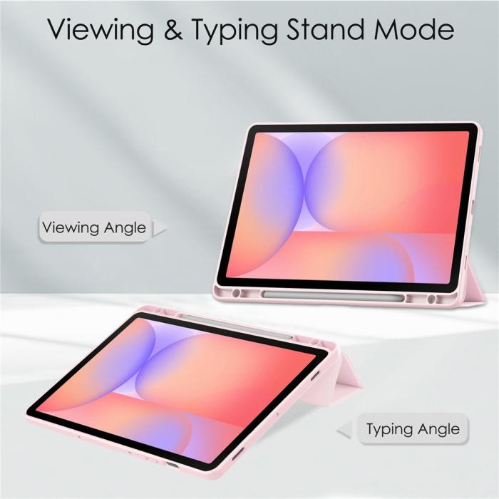 Bild 2,  Samsung Galaxy Tab S10 Lite Fodral Tri-Fold Hybrid Rosa