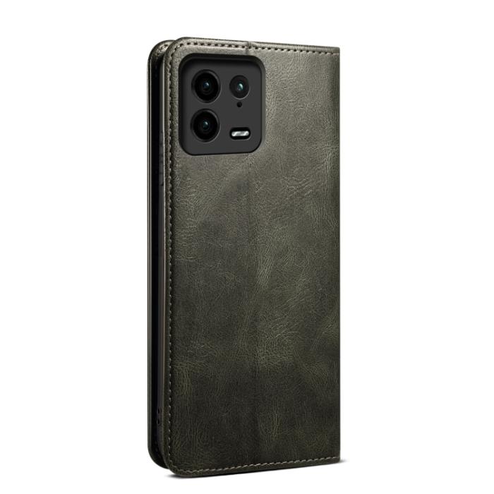 Bild 3,  Xiaomi 13 Pro 5G Fodral Oil Wax Flip Läder Grön