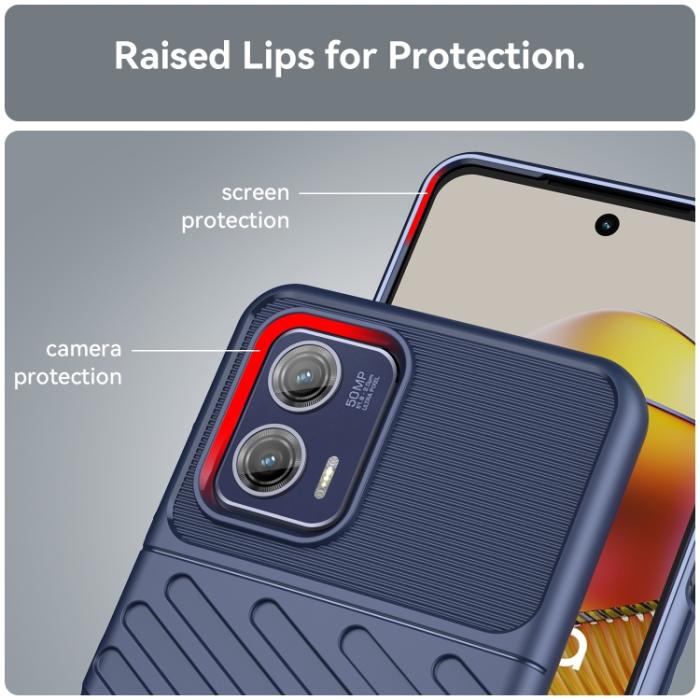 Bild 5,  Motorola Moto G73 5G Skal Twill Textur Blå