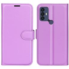  TCL 305 (2022) Fodral Litchi L&auml;der Lila