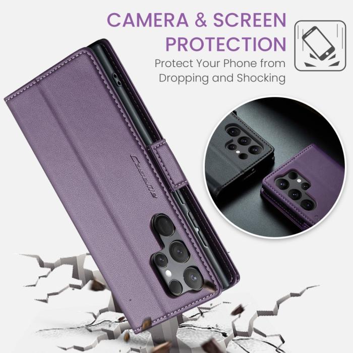 Bild 6, CASEME CASEME Galaxy S24 Ultra Fodral Slim Litchi Läder Lila