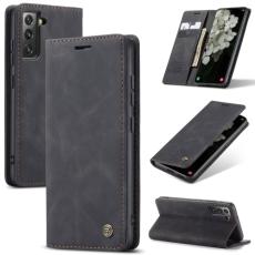 CASEME CASEME Samsung Galaxy S22 Fodral Flip Retro L&auml;der Svart
