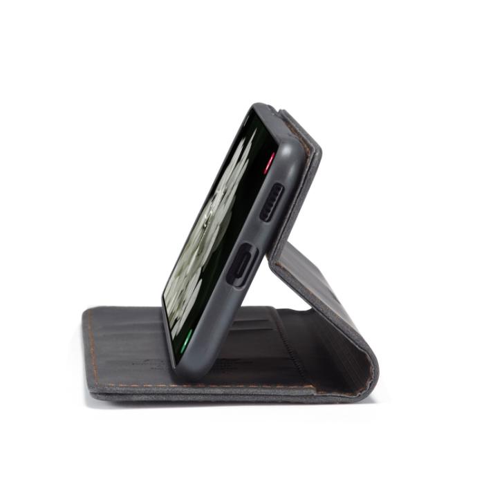 Bild 6, CASEME CASEME Samsung Galaxy S22 Fodral Flip Retro Läder Svart
