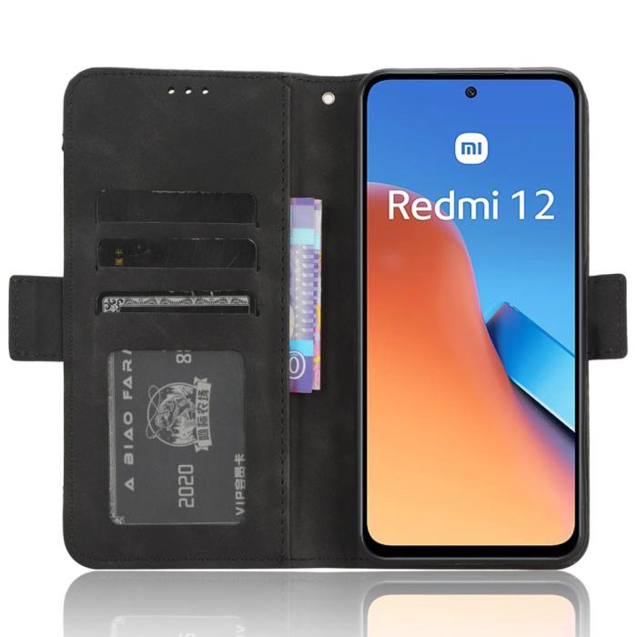 Bild 2,  Xiaomi Redmi 12 5G/4G Fodral Med Avtagbart Kortfodral Svart