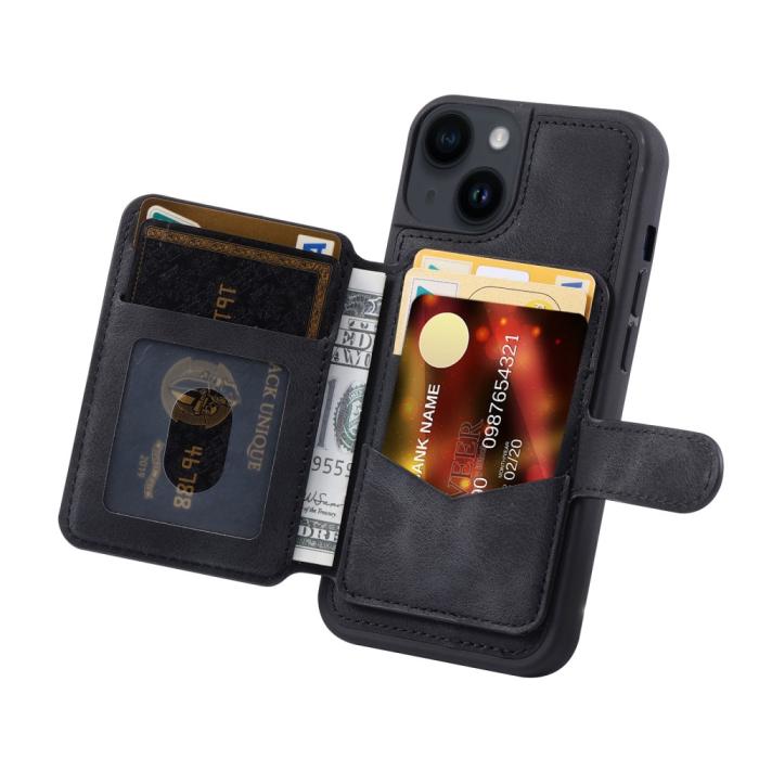 Bild 2,  iPhone 15 Skal RFID Med Plånboksfunktion Svart