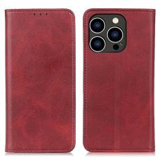  iPhone 16 Pro Fodral Flip L&auml;der R&ouml;d