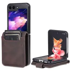 AZNS AZNS Galaxy Z Flip 6 / 7 FE Fodral L&auml;der Brun