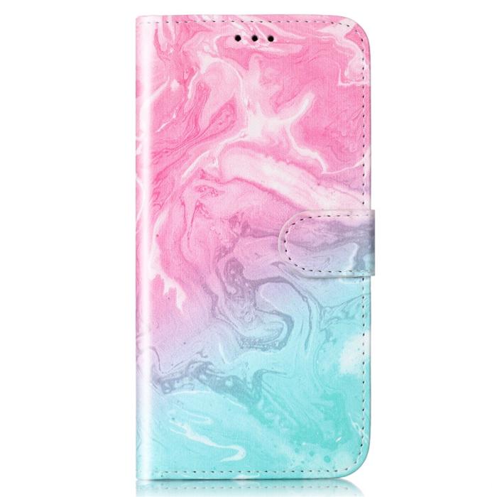 Bild 5,  Samsung Galaxy S25 FE Fodral Med Tryck Rosa / Grön Marmor