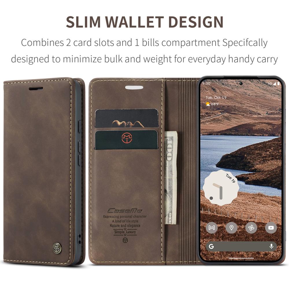 CASEME CASEME Google Pixel 10a Fodral Flip Retro Läder Brun
