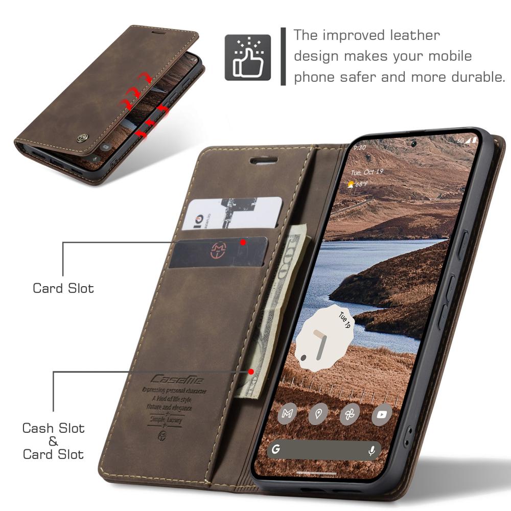 CASEME CASEME Google Pixel 10a Fodral Flip Retro Läder Brun
