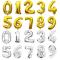  Sifferballong Nummer 2 70 cm Silver