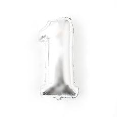  Sifferballong Nummer 1 70 cm Silver