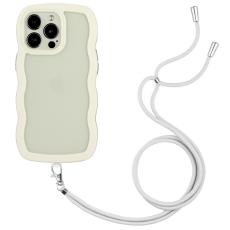  iPhone 16 Pro Max Skal Wavy Hybrid Mobilsn&ouml;re Vit