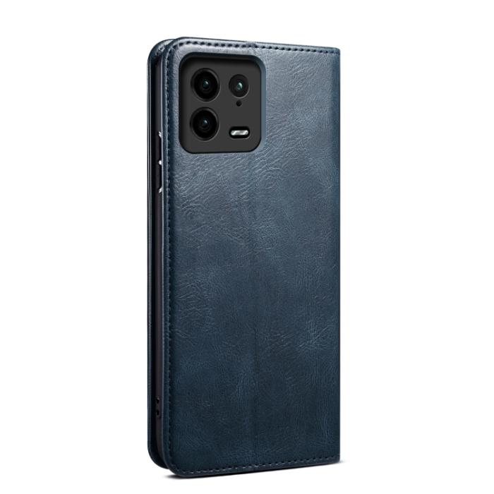 Bild 3,  Xiaomi 13 Pro 5G Fodral Oil Wax Flip Läder Blå