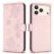  iPhone 17 Pro Max Fodral Med Blommigt Tryck Roséguld