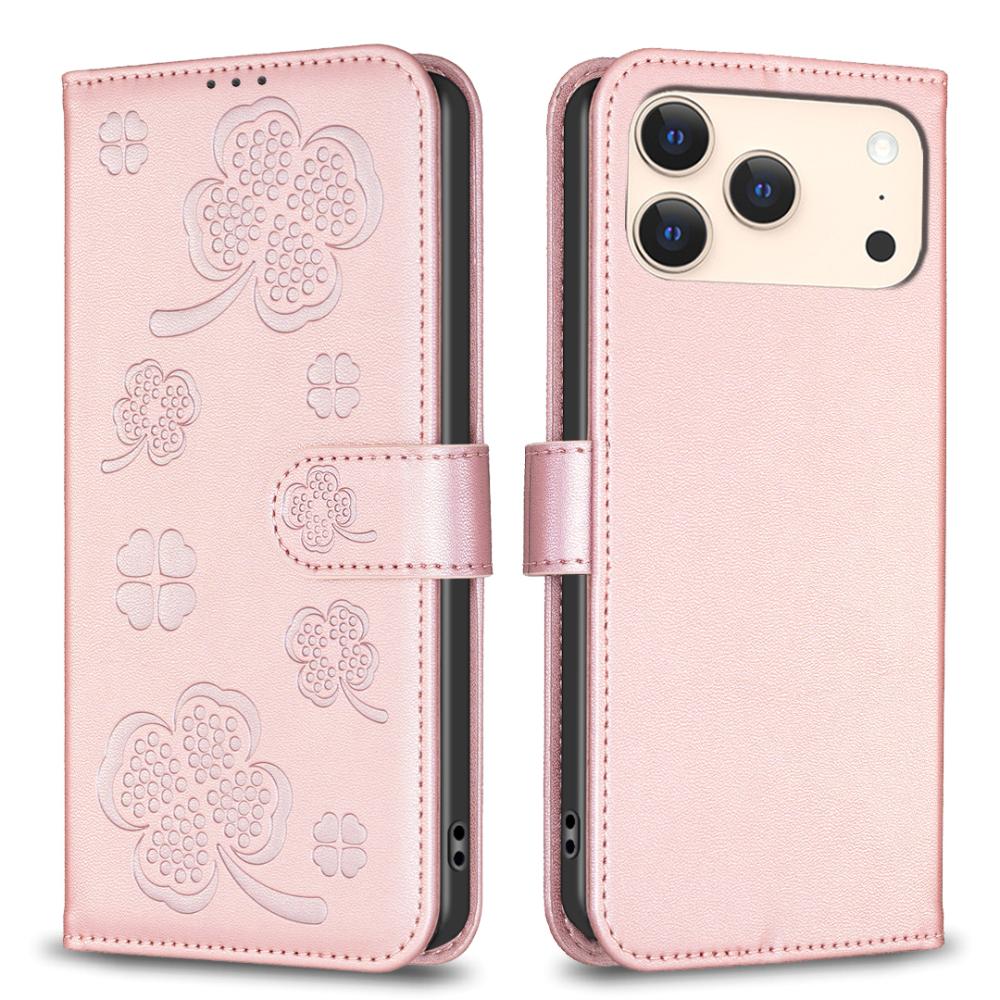  iPhone 17 Pro Max Fodral Med Blommigt Tryck Roséguld