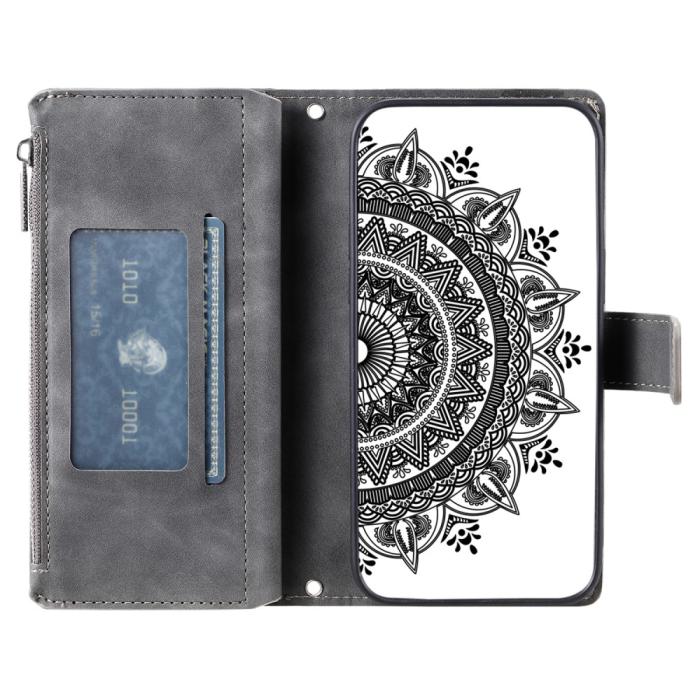 Bild 3,  Xiaomi Redmi Note 14 5G Fodral Mandala Läder Grå